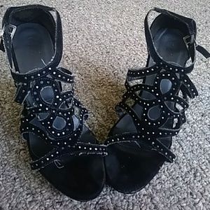 Black and Silver Wedges